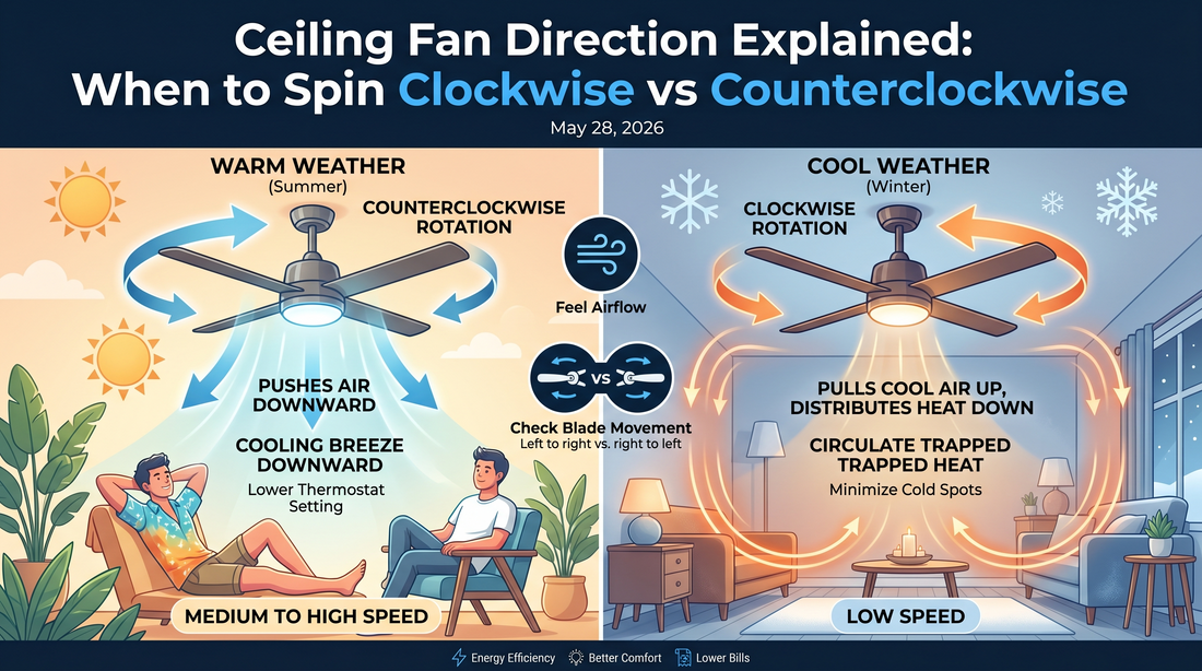 Ceiling Fan Direction Explained: When to Spin Clockwise vs Counterclockwise